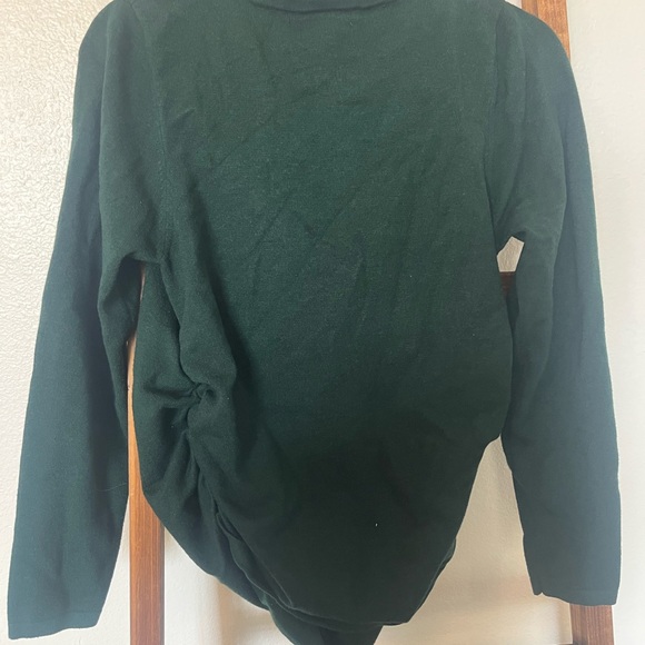 Expressions Dark Green V-Neck Sweater Maternity - Picture 2 of 3